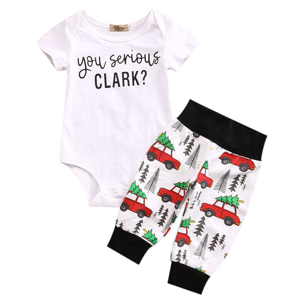 "You Serious Clark" Christmas Pajamas - Short Sleeve - Si and me