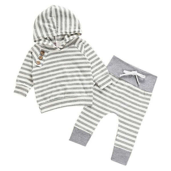 2017 Baby Clothing Sets Autumn Baby Boys Clothes Infant Baby Striped Tops T-shirt+Pants Leggings 2pcs Outfits Set - Si and me