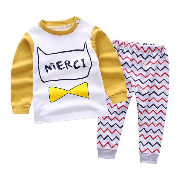2017 New spring autumn children sleepwear fashion car print kids pajamas sets for boys 100% cotton 1-5T baby boys clothing sets - Si and me