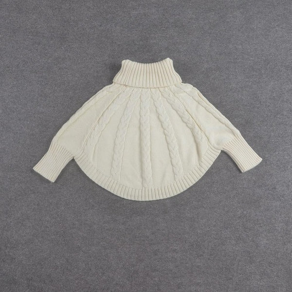 Baby Girls Sweaters Cape Children Cotton Sweater Coats Princess Turtleneck Cloak 2018 New Arrival Christmas Clothes Cardigan - Si and me